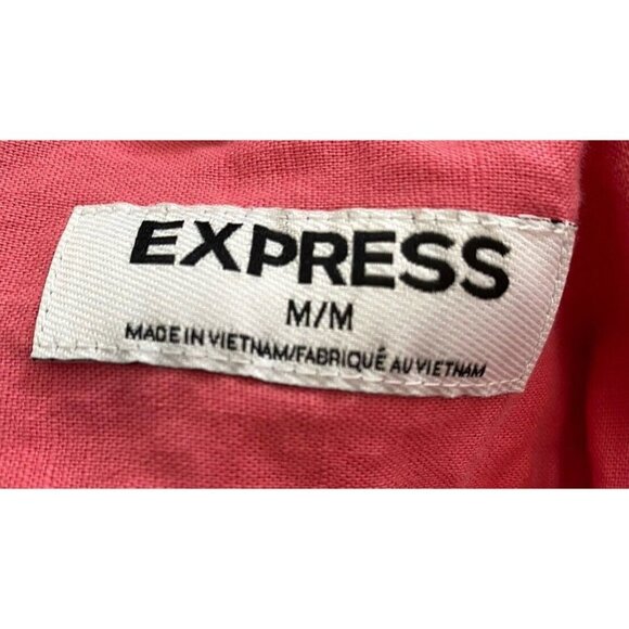 Express Mens Bubblegum Pink‎ LS Button Down Shirt Casual Wear Size M Medium - Picture 3 of 4